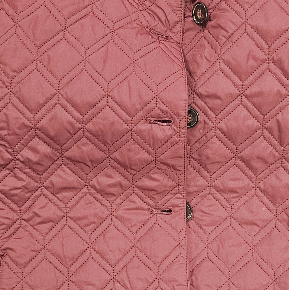 Quilted Barn Jacket Lands End Packable Funnel Burgundy Large 14-16 Petite New - Picture 5 of 9